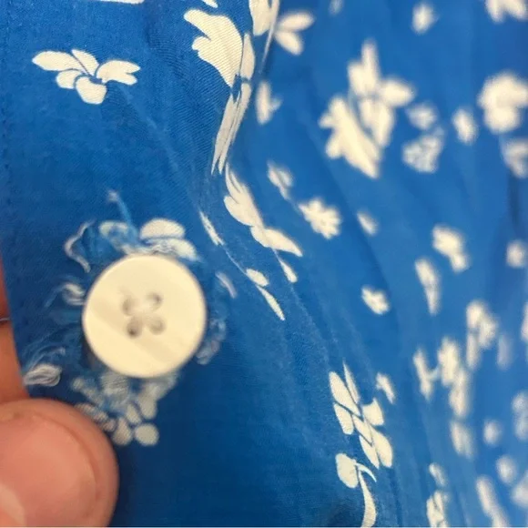 Draper James Blue and White Button Down Tie Waist Dress - Picture 3 of 4